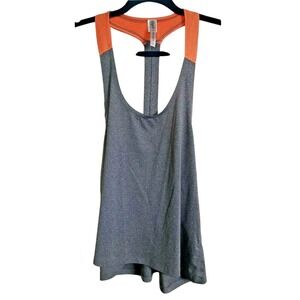 Threads 4‎ Thought M Workout Racerback Sustainable Tank Charcoal/Peach NWT
